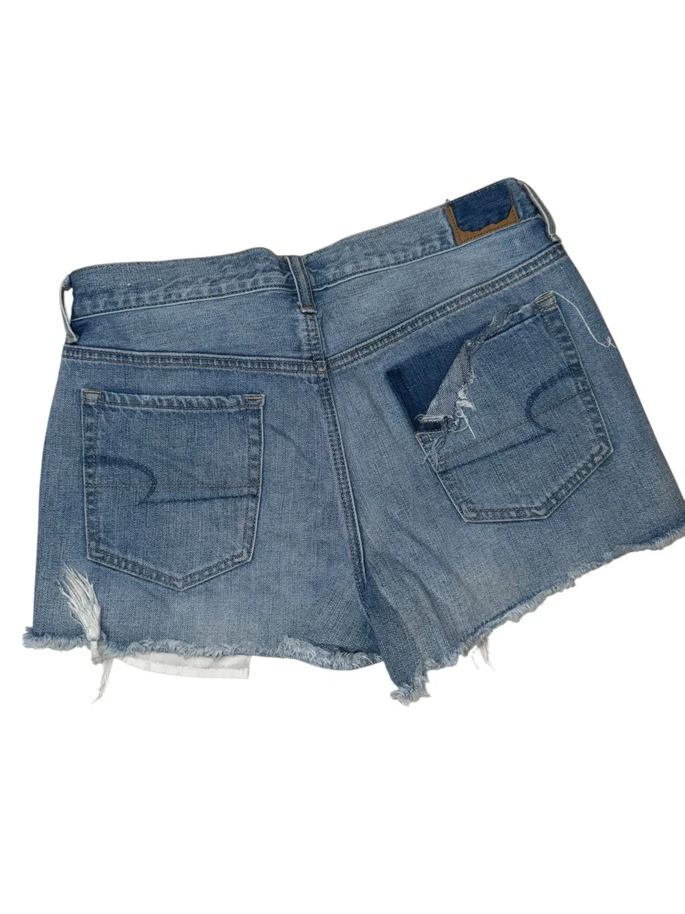 American Eagle Outfitters Distressed Light Blue Denim Shorts
